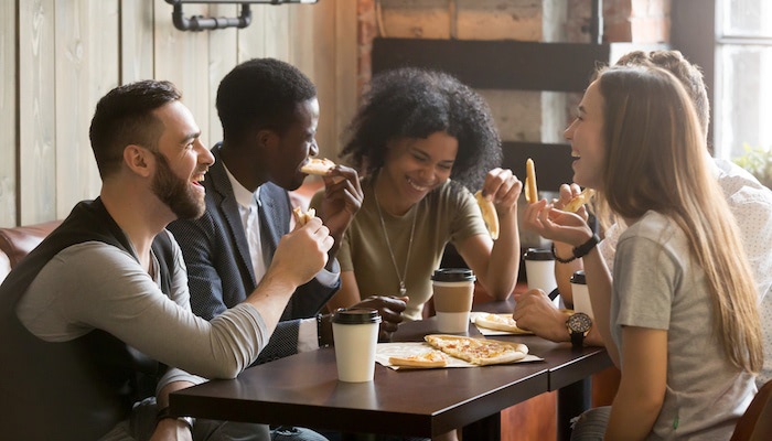 Customers in Pizzeria