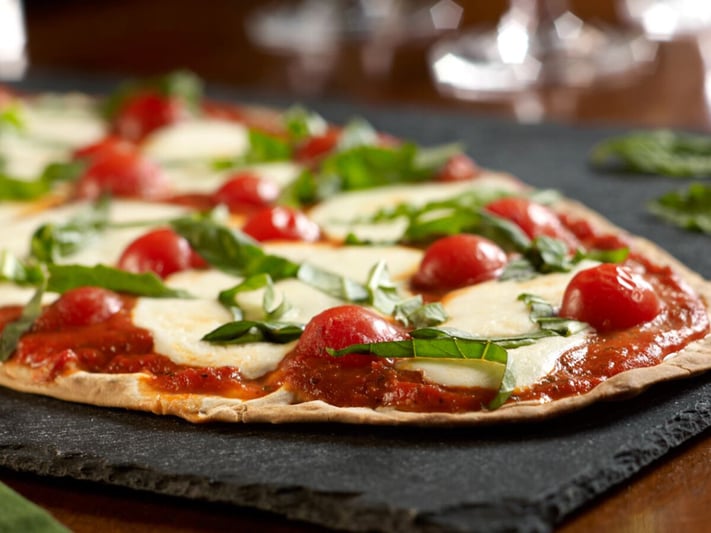Neapolitan pizza with tomatoes
