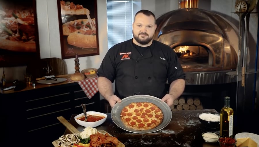 perfectly cooked wood fired pizza