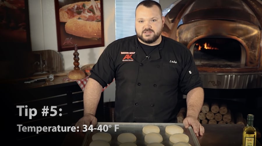 temperature for proofing pizza dough should be 34-40 degrees fahrenheit