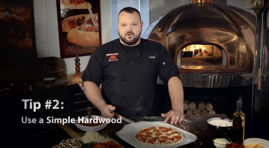 use hardwood for wood fired pizza oven